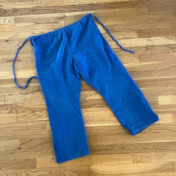 Vintage Royal Blue A1 Canvas Double-Knee Cotton Drawstring Chore Pants – Med/Lar - Picture 2 of 7